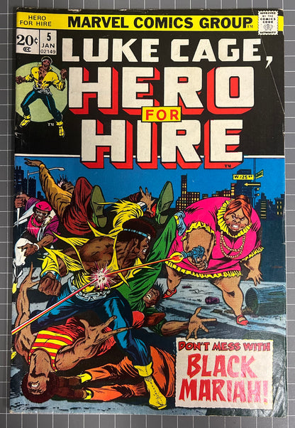 HERO FOR HIRE #5 [MARVEL COMICS] DIRECT 1972 FN