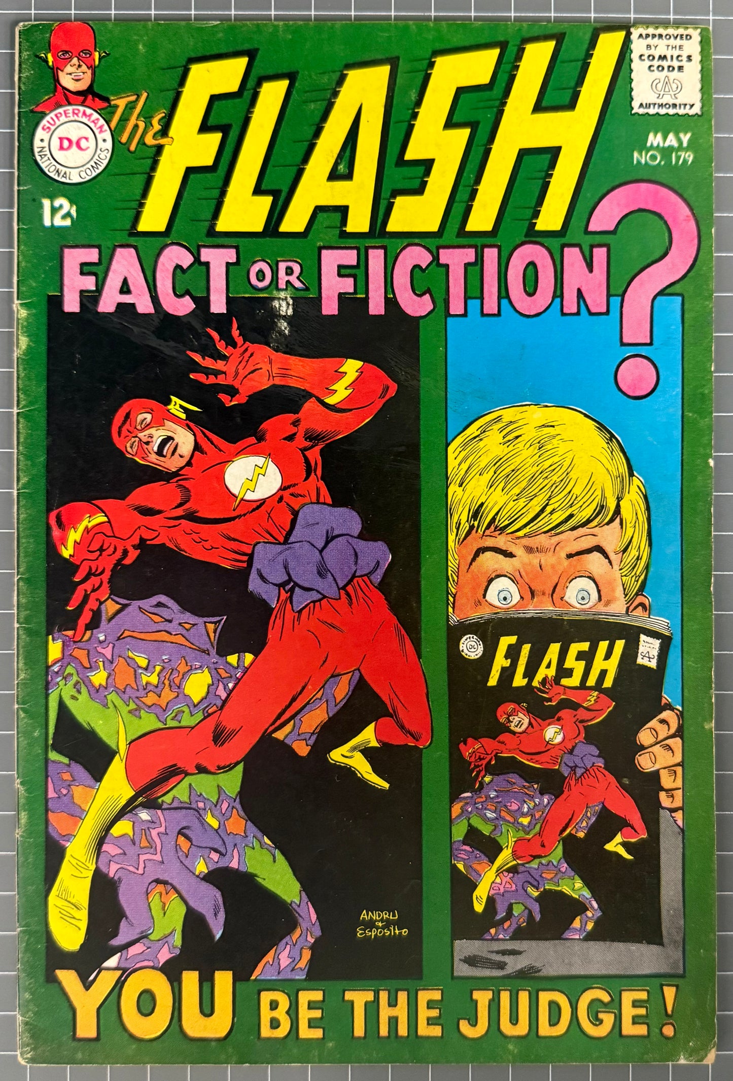🔑 THE FLASH #179 [DC COMICS] *INTRO. EARTH-PRIME* 1968 VG