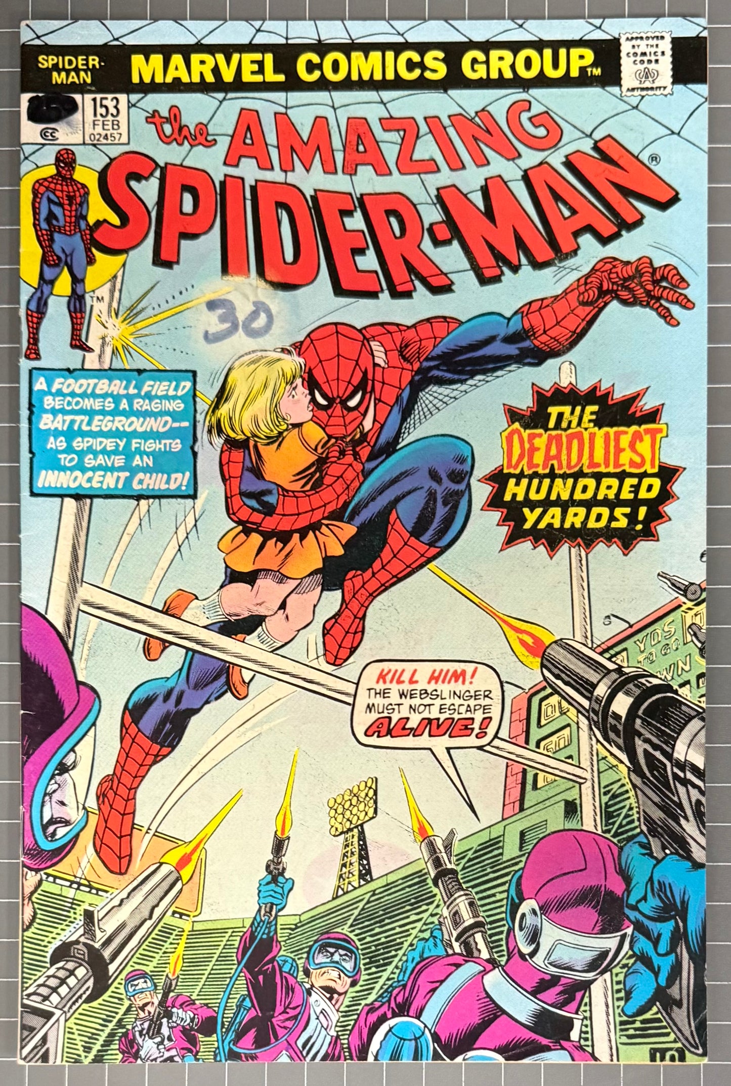 THE AMAZING SPIDER-MAN #153 [MARVEL COMICS] *JOHN ROMITA COVER* 1976 FN-