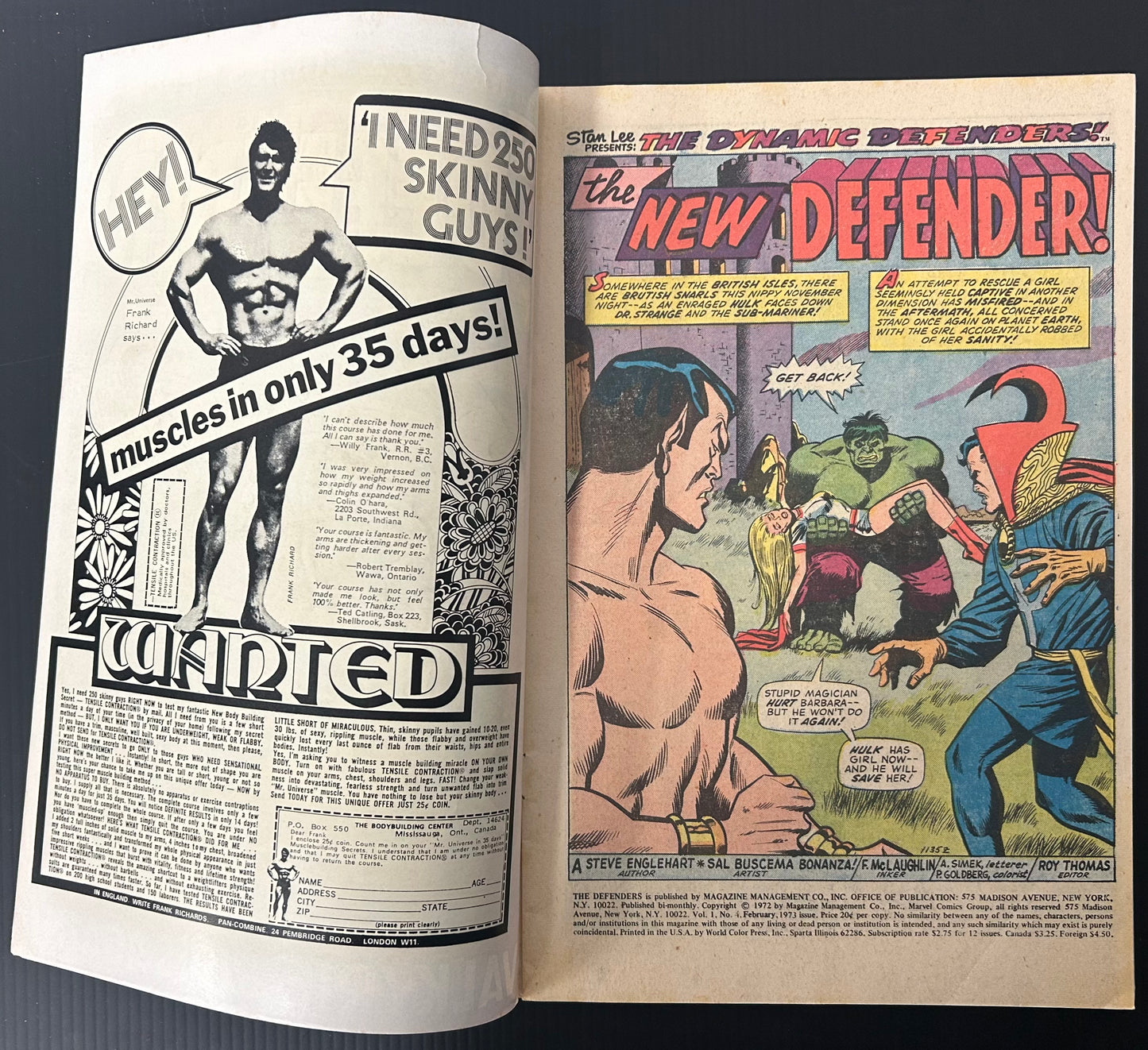 🔑 THE DEFENDERS #4 [MARVEL COMICS] DIRECT *VALKYRIE DEBUT* 1973