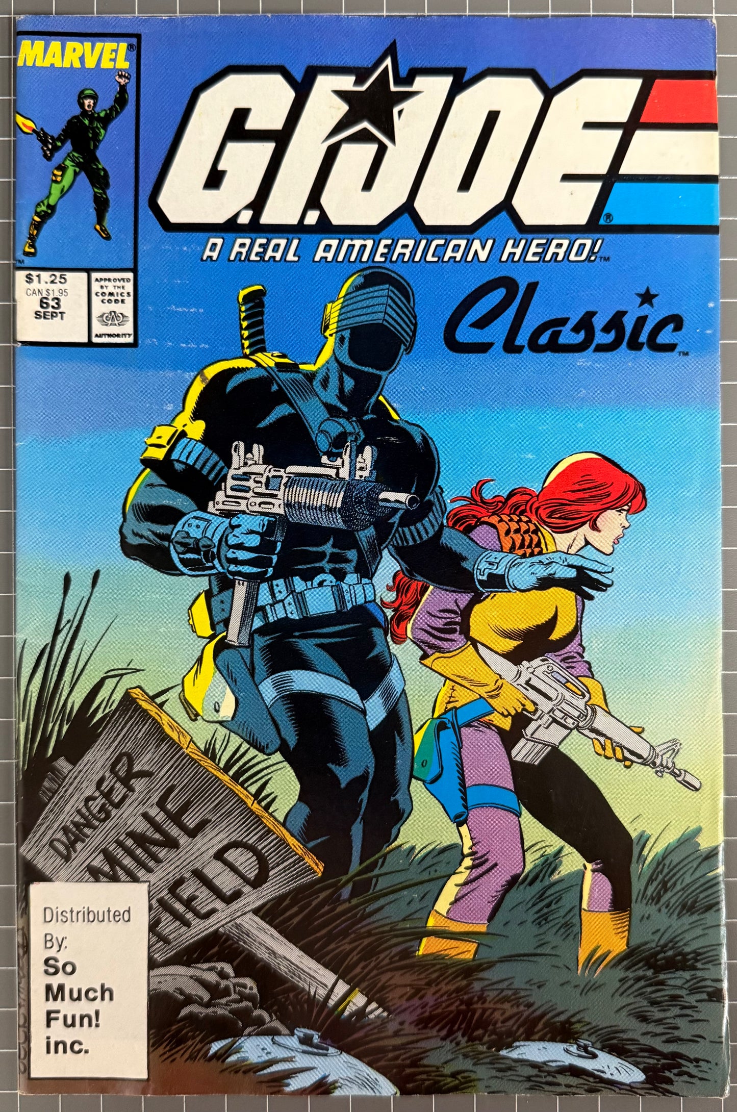 🔑 G.I. JOE A REAL AMERICAN HERO CLASSIC #63 *SCARCE* COMIC 3RD PRINT SNAKE EYES