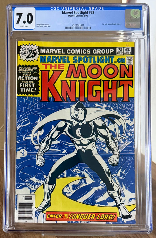 🔑 MARVEL SPOTLIGHT #28 CGC 7.0 [MARVEL] COMIC ***1ST SOLO MOON KNIGHT*** 1976