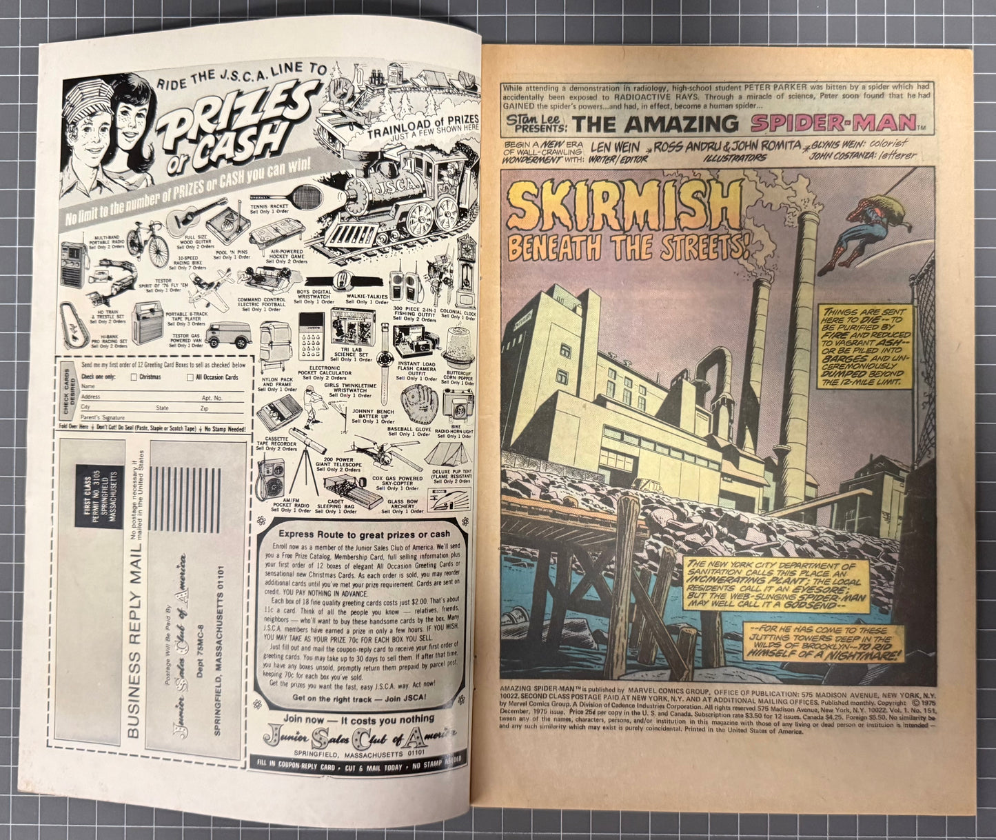 THE AMAZING SPIDER-MAN #151 [MARVEL COMICS] 1975 VG/FN