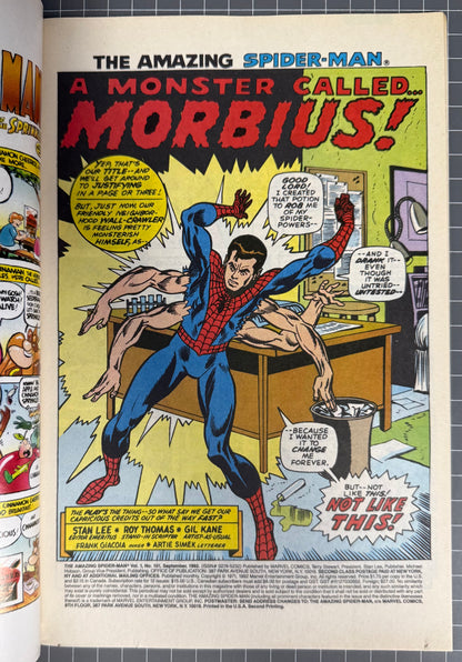 🔑 THE AMAZING SPIDER-MAN #101 [MARVEL COMICS] 2ND PRINTING *MORBIUS* 1992 VF-