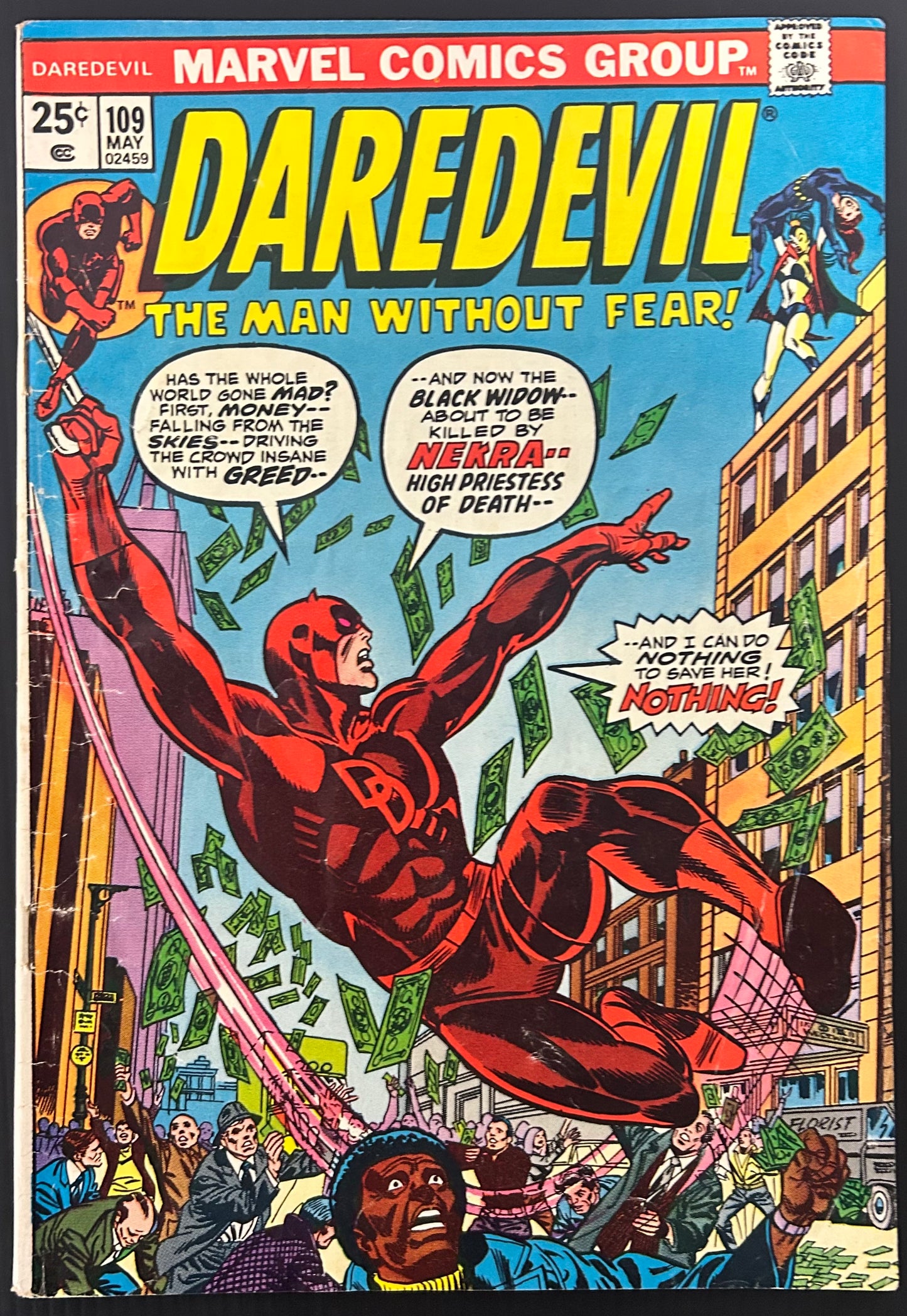 DAREDEVIL #109 [MARVEL COMICS] DIRECT 1974 GD/VG