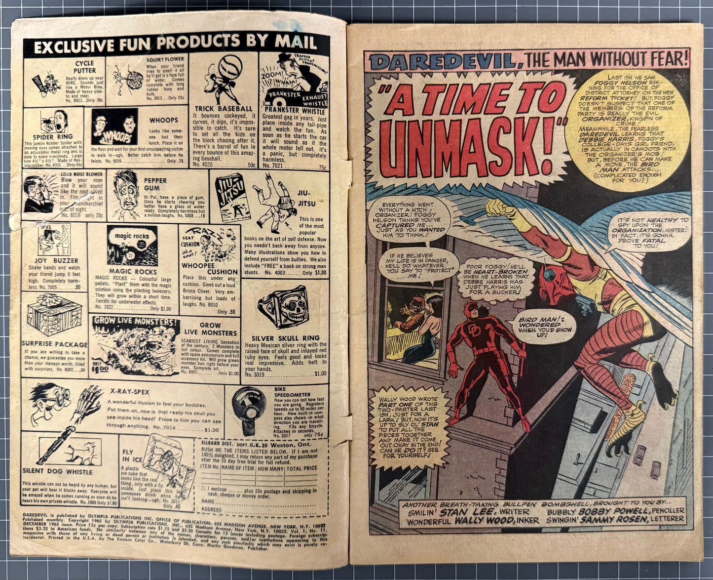 DAREVDEVIL #11 [MARVEL COMICS] DIRECT 1965 GD