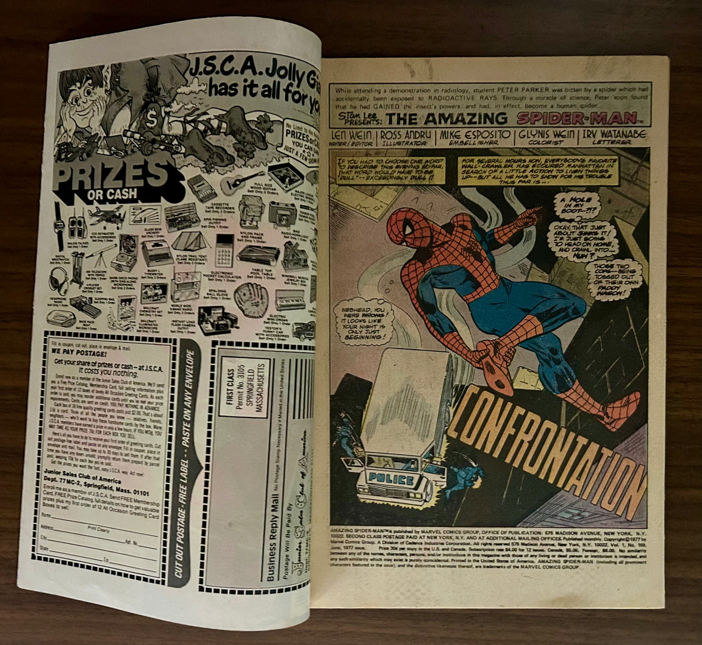 🔑 THE AMAZING SPIDER-MAN #169 [MARVEL COMICS] *FRANK MILLER LETTER* 1977