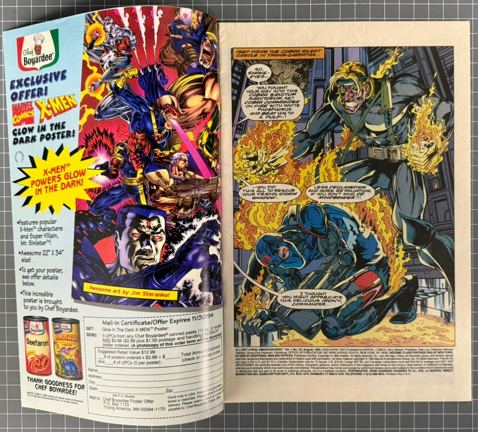 🔑 G.I. JOE: A REAL AMERICAN HERO #151 [MARVEL COMICS] *SNAKE EYES* 1994 VF+