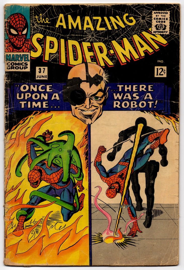 🔑 THE AMAZING SPIDER-MAN #37 (MARVEL) COMIC *1ST APP. NORMAN OSBORN* 1966 GD+