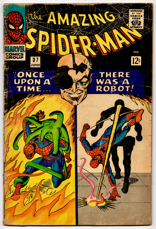 🔑 THE AMAZING SPIDER-MAN #37 (MARVEL) COMIC *1ST APP. NORMAN OSBORN* 1966 GD+