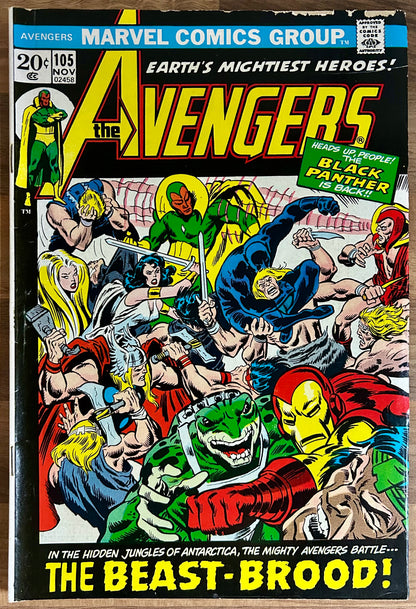 THE AVENGERS #105 [MARVEL COMICS] 1972 VG/FN