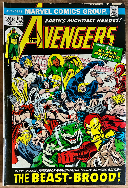 THE AVENGERS #105 [MARVEL COMICS] 1972 VG/FN