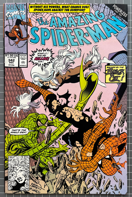 🔑  THE AMAZING SPIDER-MAN #342 [MARVEL COMICS] *1ST APP. DR WIRTHAM* 1990 VF