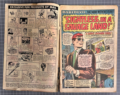 🔑 DAREVDEVIL #12 [MARVEL COMICS] DIRECT *DAREDEVIL MEETS KA-ZAR* 1966 GD+