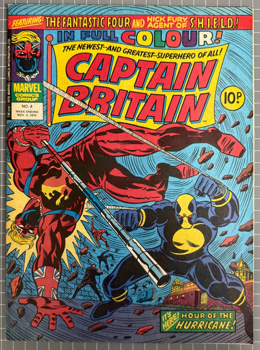 CAPTAIN BRITAIN #4 [MARVEL UK] COMIC MAGAZINE *HERB TRIMPE* 1976 NM-