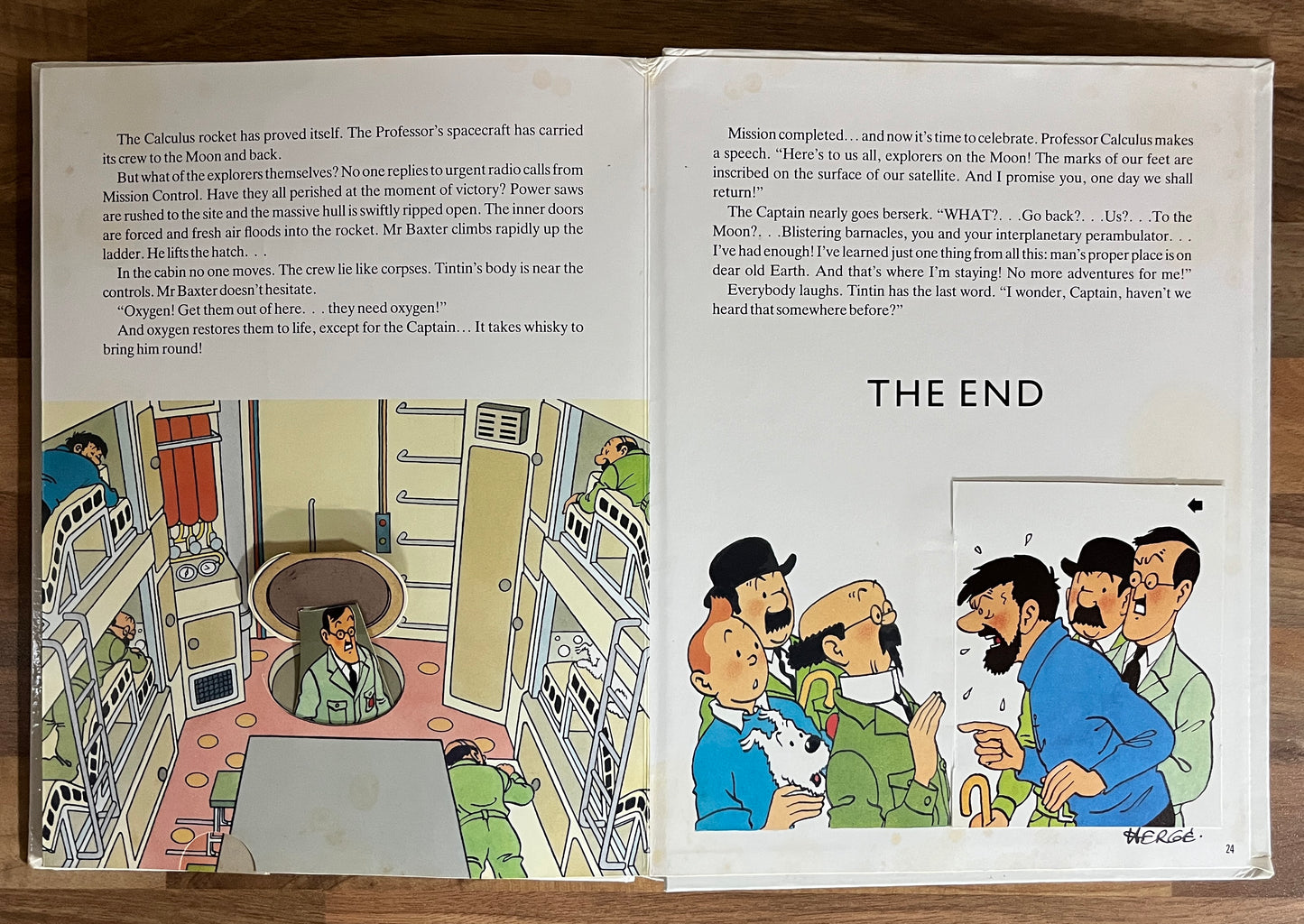 HERGE THE ADVENTURES OF TINTIN EXPLORERS ON THE MOON POP-UP BOOK 1992 1st HC *RARE*