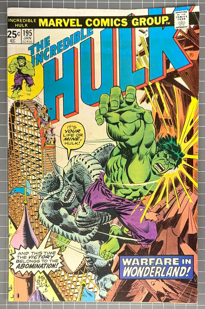 THE INCREDIBLE HULK #195 [MARVEL COMICS] DIRECT 1976 FN/VF