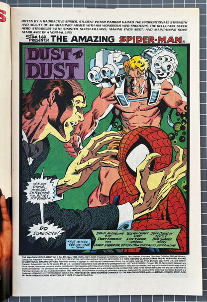 THE AMAZING SPIDER-MAN #377 [MARVEL COMICS] DIRECT 1993 NM-