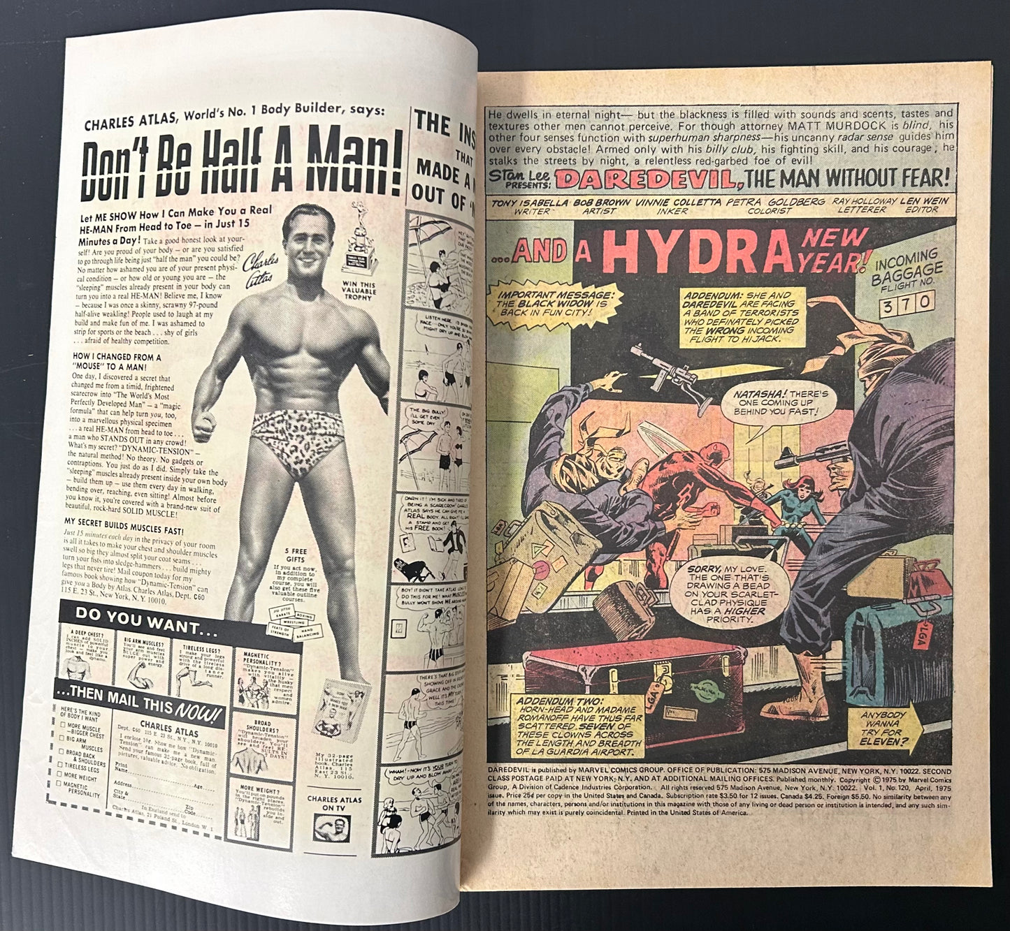 DAREDEVIL #120 [MARVEL COMICS] DIRECT 1975 FN/VF