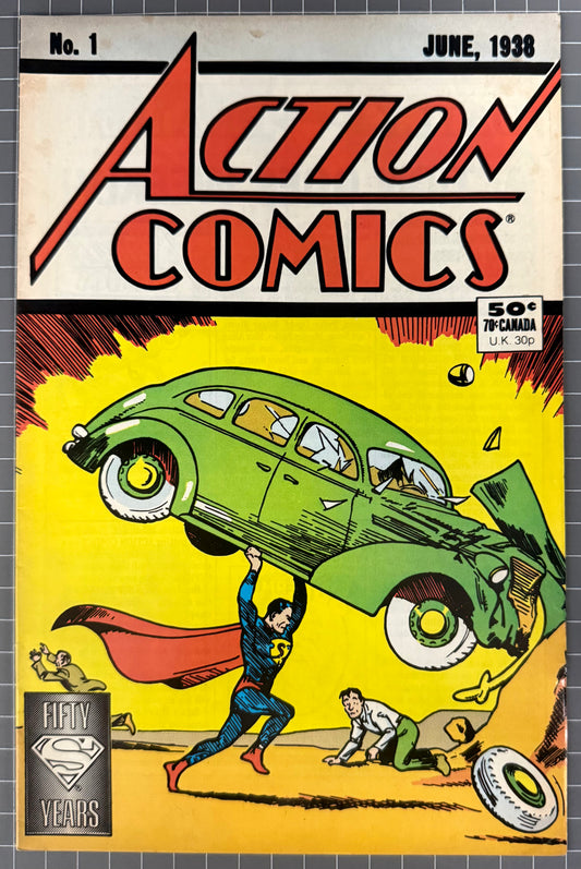 🔑 ACTION COMICS #1 [DC COMICS] DIRECT *REPRINT 1ST APP. SUPERMAN* 1988 FN