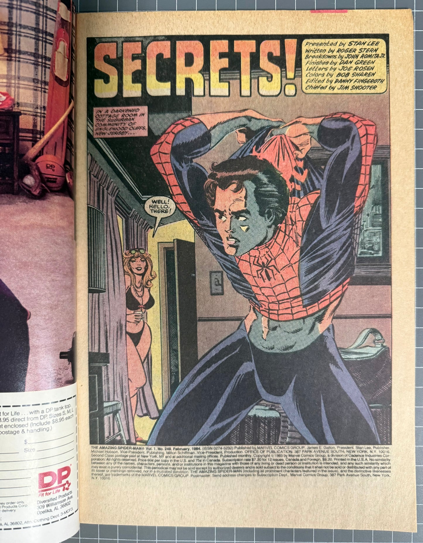 🔑 AMAZING SPIDER-MAN #249 [MARVEL COMICS] *1ST CAMEO DANIEL KINGSLEY* 1984 VF