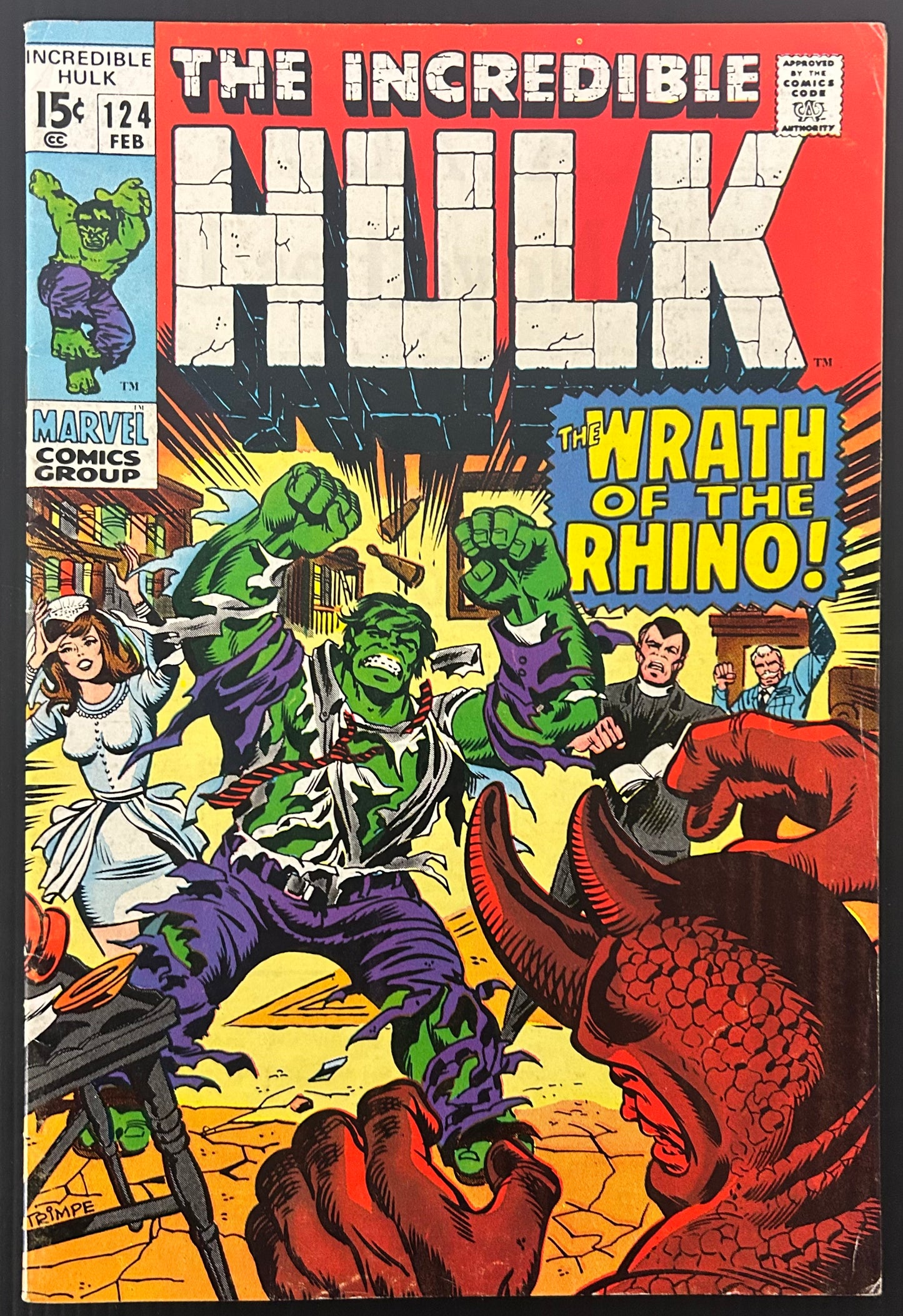 THE INCREDIBLE HULK #124 [MARVEL COMICS] DIRECT 1970 FN