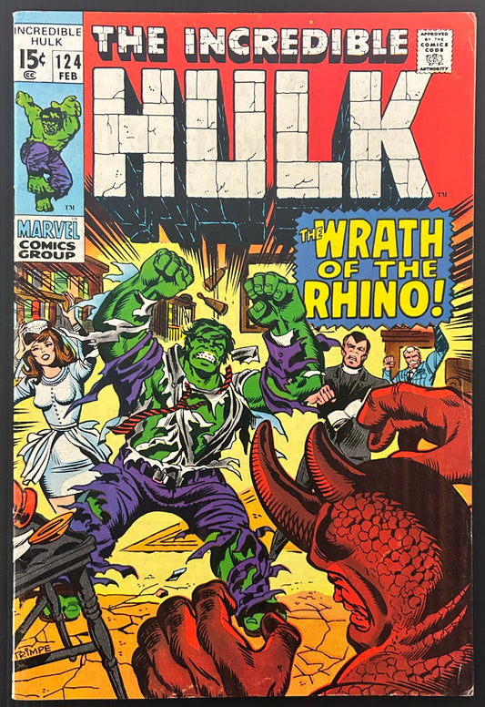 THE INCREDIBLE HULK #124 [MARVEL COMICS] DIRECT 1970 FN
