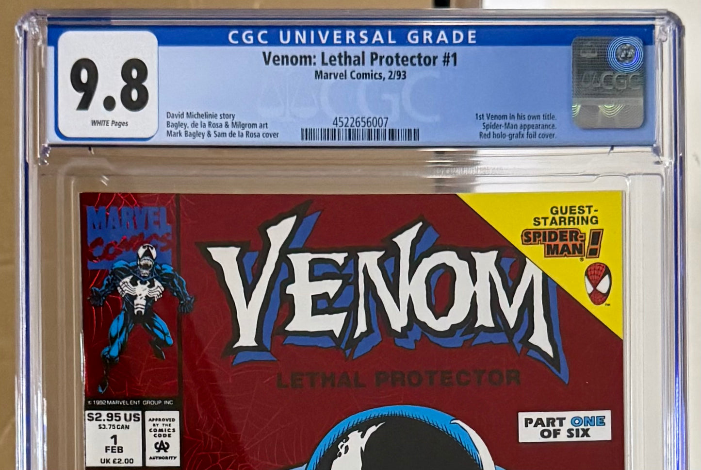 🔑 VENOM: LETHAL PROTECTOR #1 CGC 9.8 [MARVEL] *MARK BAGLEY* COMIC 1993