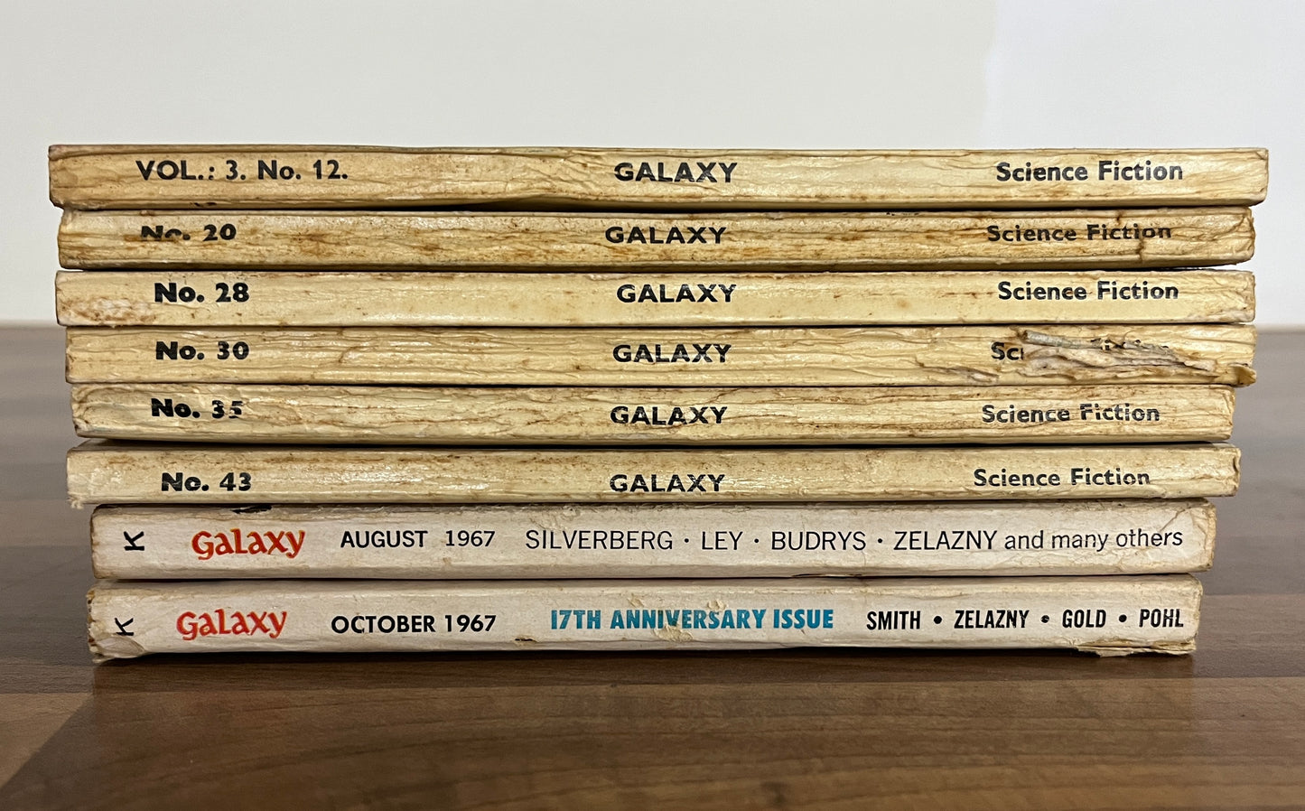 8 x Galaxy Science Fiction Magazines 1954-1967 Vintage British/US Eds Asimov