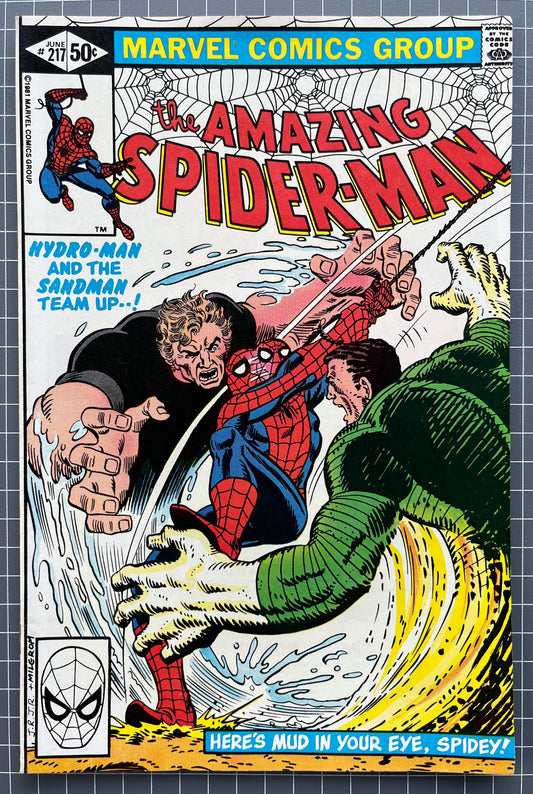 🔑 THE AMAZING SPIDER-MAN #217 [MARVEL COMICS] *KEY APP. HYDRO MAN  1981 FN/VF