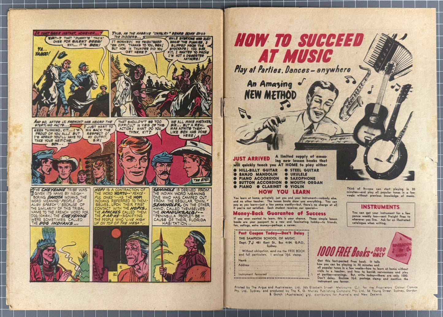 DAVY CROCKETT AND THE FRONTIER FIGHTERS #10 [COLOUR COMICS] AUSTRALIAN 1956