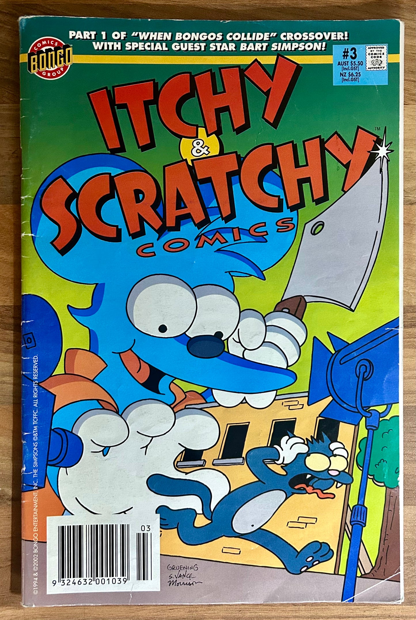 ITCHY & SCRATCHY #3 [OTTO PRESS] AUSTRALIAN COMIC REPRINT 2001 VG/FN