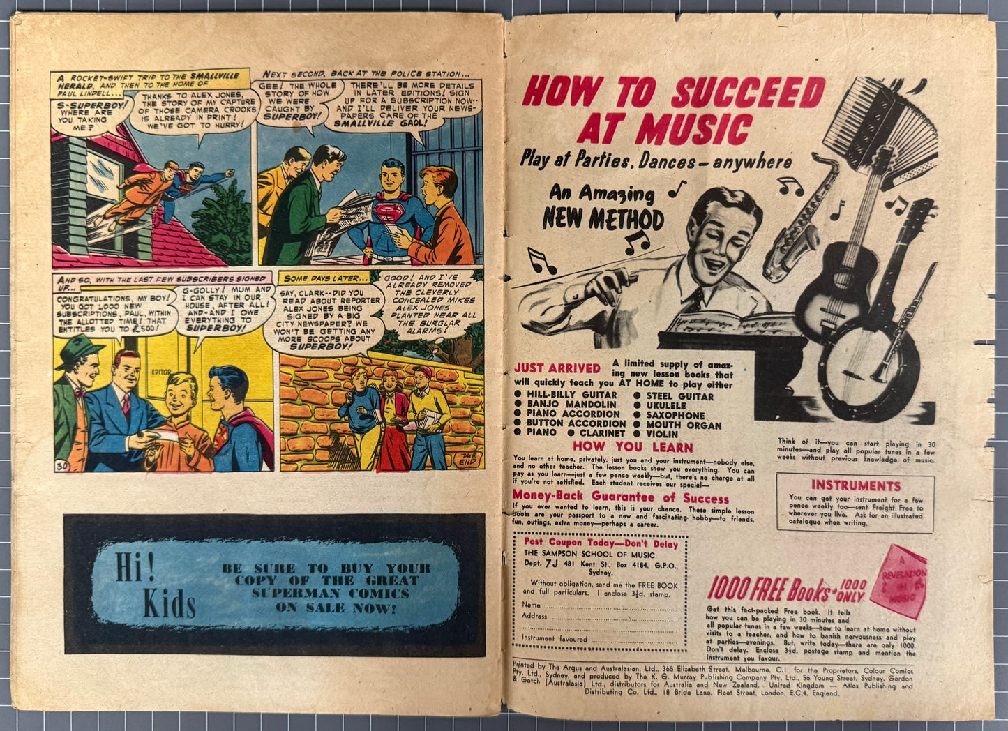 SUPERBOY #92 [COLOUR COMICS] AUSTRALIAN PRE-DECIMAL *SCARCE* 1956