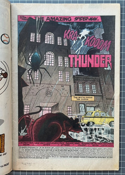🔑 THE AMAZING SPIDER-MAN #294 [MARVEL COMICS] *KREVEN'S LAST HUNT* 1987 VG+