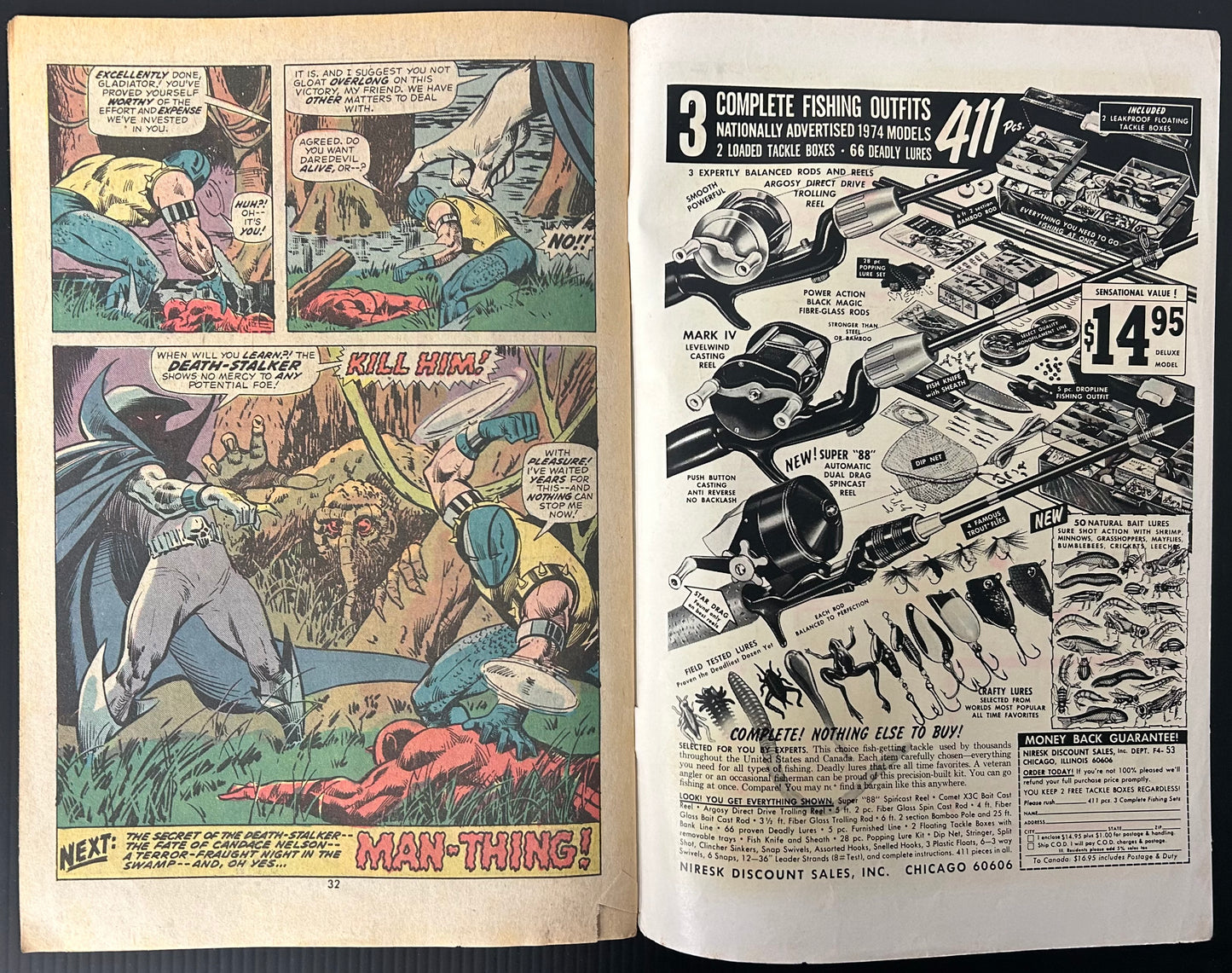 🔑 DAREDEVIL #113 [MARVEL COMICS] DIRECT *1ST APP. DEATH-STALKER* 1974 VG-
