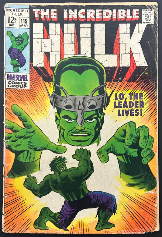 🔑 THE INCREDIBLE HULK #115 [MARVEL COMICS] DIRECT *COVER BY HERB TRIMPE* 1969 GD