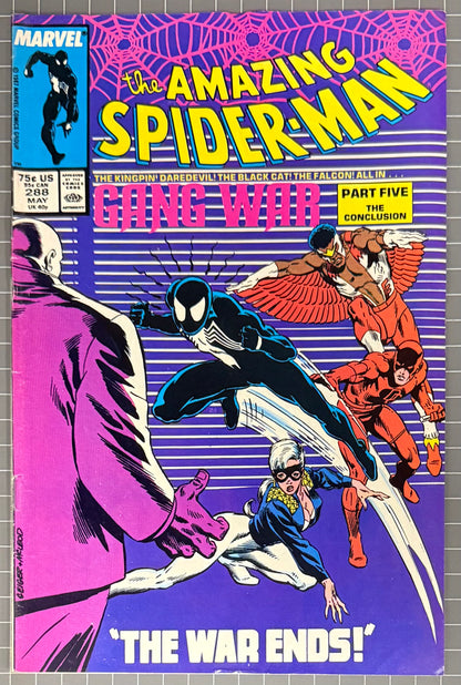 THE AMAZING SPIDER-MAN #288 [MARVEL COMICS] *GANG OF WAR PART 5* 1987 VG/FN