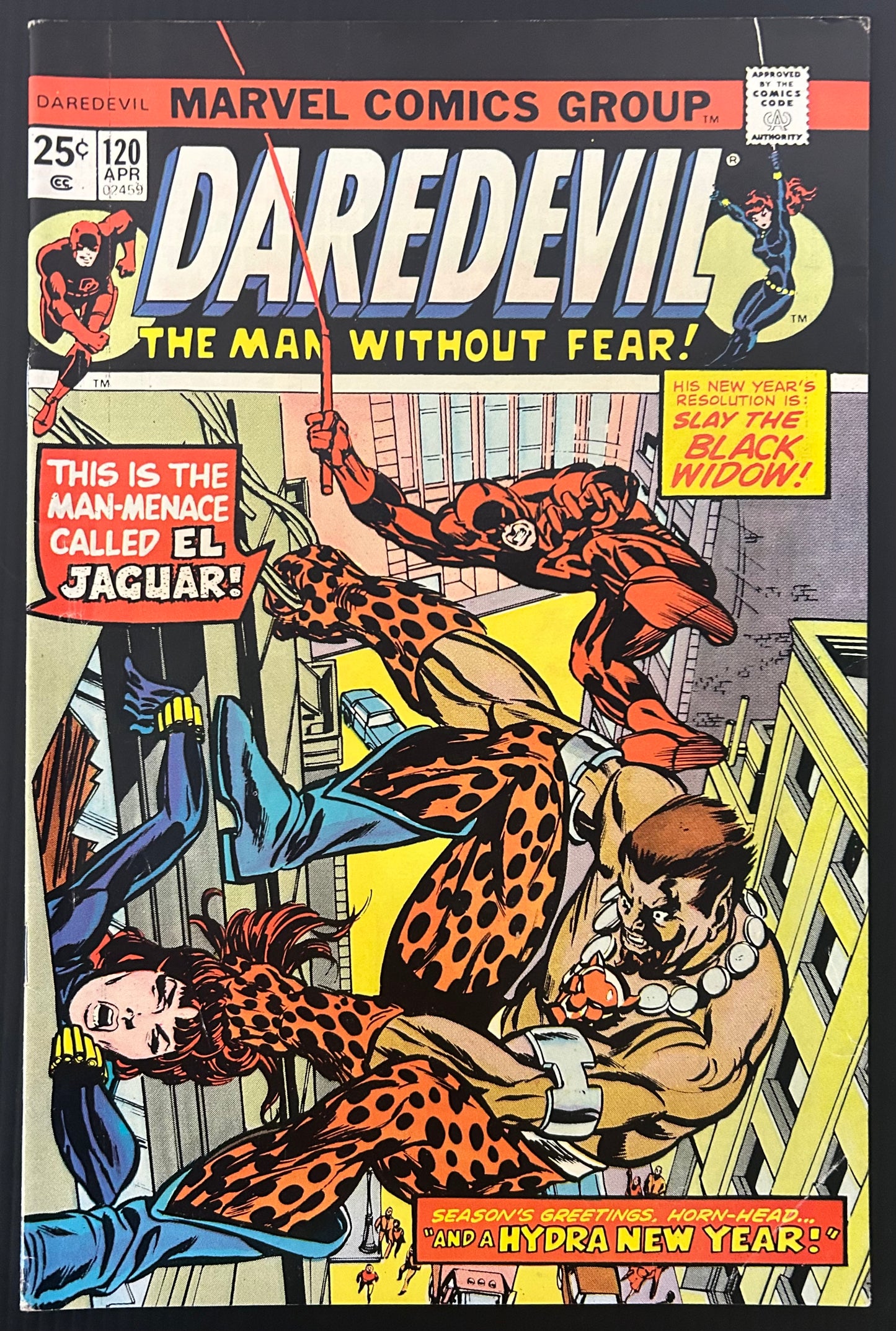 DAREDEVIL #120 [MARVEL COMICS] DIRECT 1975 FN/VF