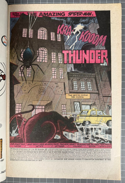 🔑 THE AMAZING SPIDER-MAN #294 [MARVEL COMICS] *KRAVEN'S LAST HUNT* 1987 FN/VF