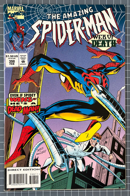THE AMAZING SPIDER-MAN #398 [MARVEL COMICS] DIRECT 1995 FN/VF