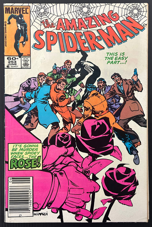 🔑 AMAZING SPIDER-MAN #253 [MARVEL COMICS] *1ST APP. RICHARD FISK AS THE ROSE* 1984 VG+