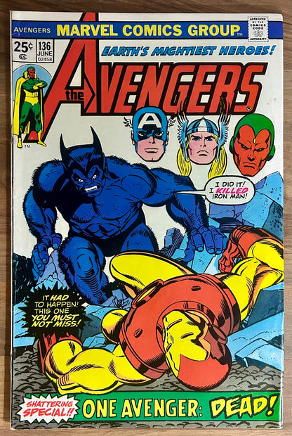 THE AVENGERS #136 [MARVEL COMICS] 1975 FN +