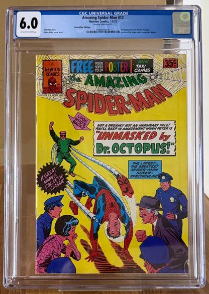 🔑 THE AMAZING SPIDER-MAN #13 CGC 6.0 + POSTER [NEWTON COMICS] AUSTRALIAN 1975
