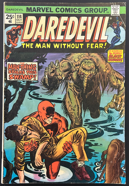 DAREDEVIL #114 [MARVEL COMICS] DIRECT 1974 VG