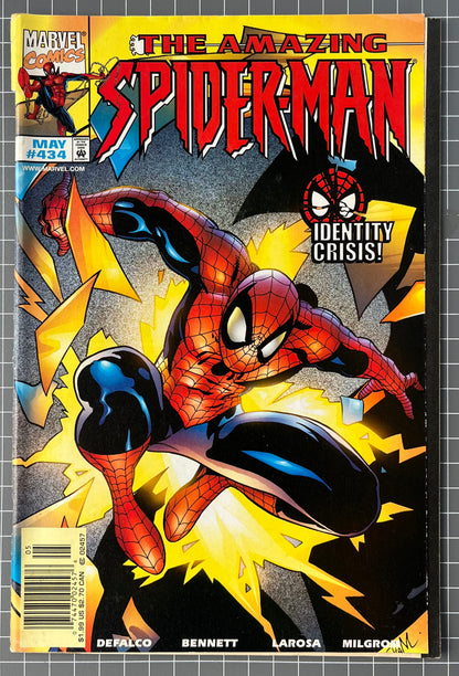 🔑 THE AMAZING SPIDER-MAN #434 [MARVEL COMICS] *DEBUT RICOCHET* 1998 VG+