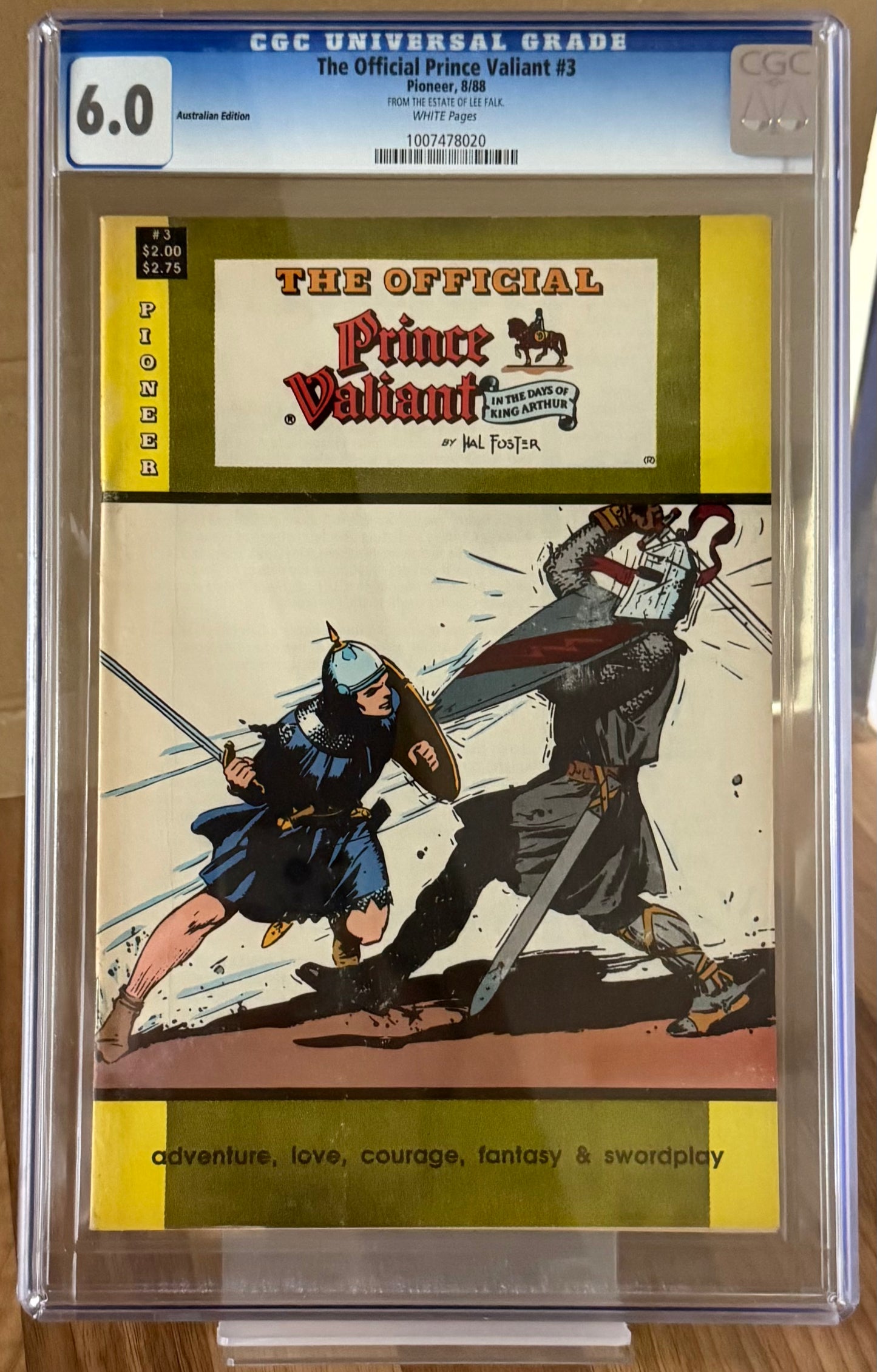 OFFICIAL PRINCE VALIANT #3 [PIONEER] CGC 6.0 *FROM THE ESTATE OF LEE FALK* 1988