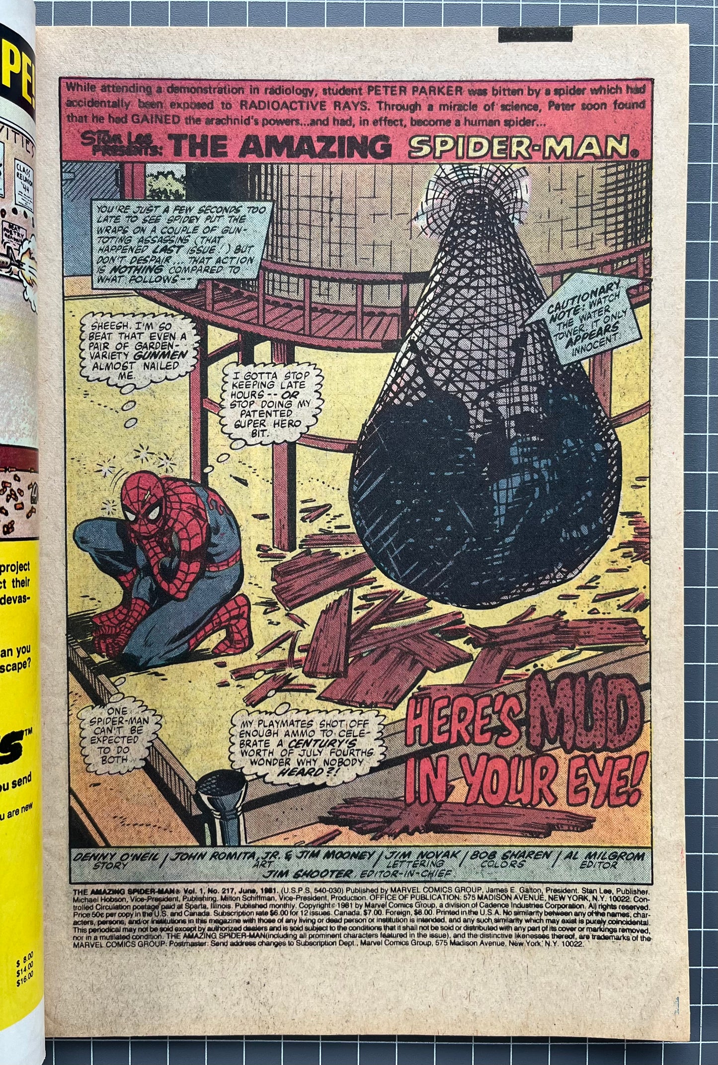 🔑 THE AMAZING SPIDER-MAN #217 [MARVEL COMICS] *KEY APP. HYDRO MAN  1981 FN/VF