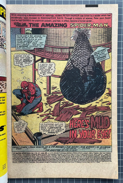 🔑 THE AMAZING SPIDER-MAN #217 [MARVEL COMICS] *KEY APP. HYDRO MAN  1981 FN/VF