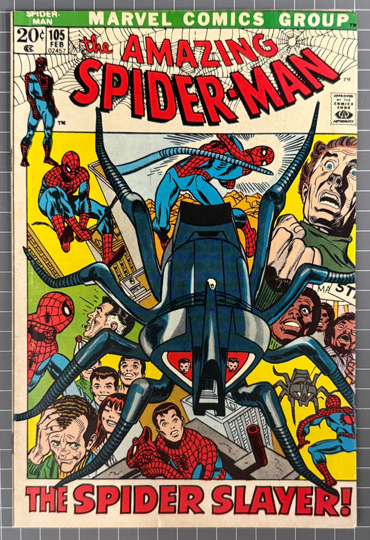 THE AMAZING SPIDER-MAN #105 [MARVEL COMICS] DIRECT 1972 FN+
