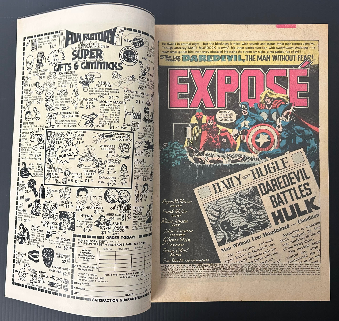 DAREDEVIL #164 [MARVEL COMICS] NEWSSTAND 1980